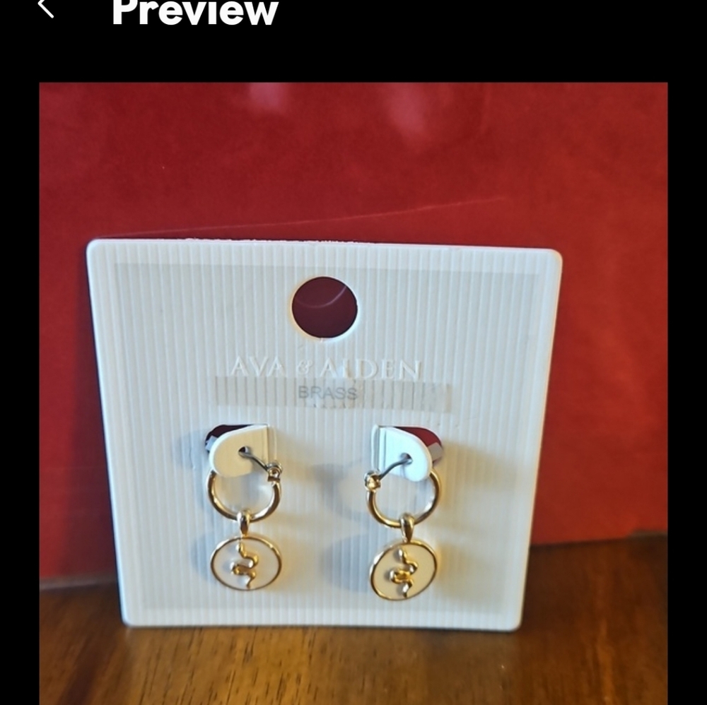 Ava & Aiden Gold Brass Dangling Snake Earrings w/Post Backs. Includes GIFT BAG